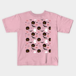 Halloween cute pink pattern Kids T-Shirt